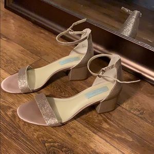 Betsy Johnson glitter sandals.